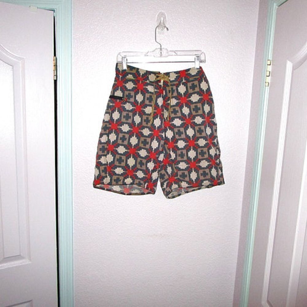 Vtg Patagonia Baggies Shorts Swim Trunks Mens 31 Nylon Sumac Aztec Unlined EUC